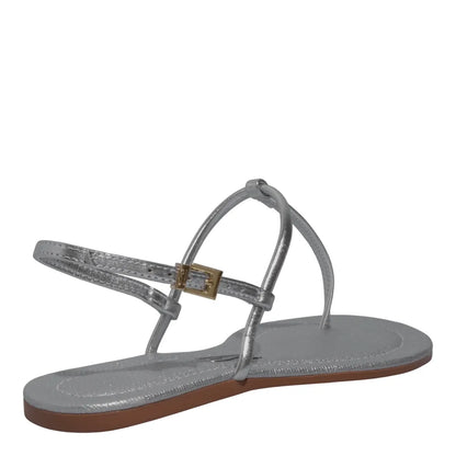 Rasteirinha Santa Lolla Prata Metalizada