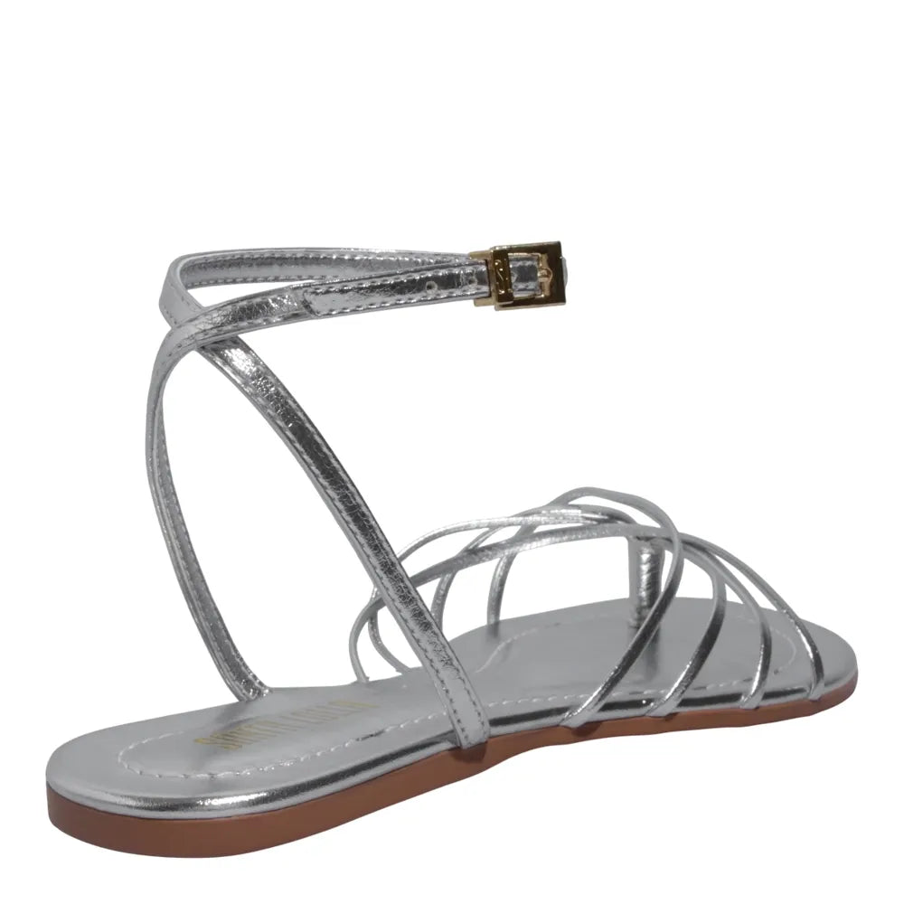 Rasteirinha Santa Lolla Prata Metalizada 