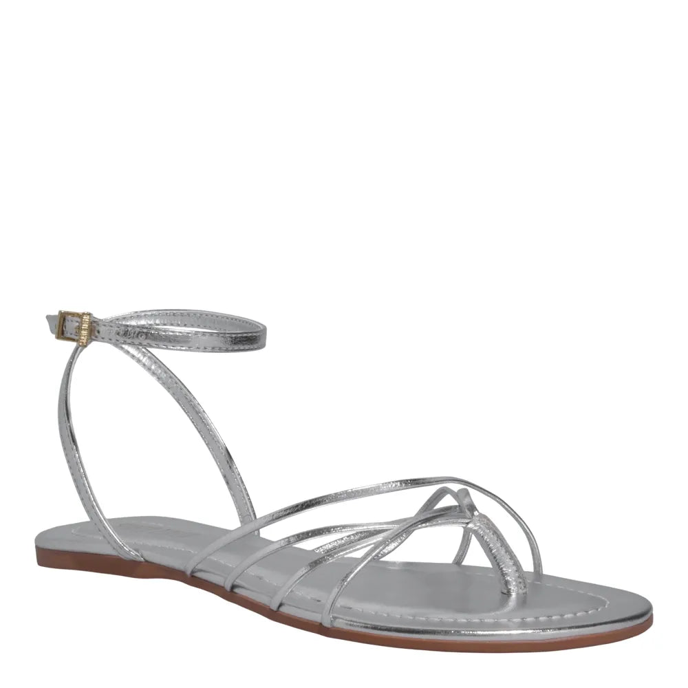 Rasteirinha Santa Lolla Prata Metalizada 