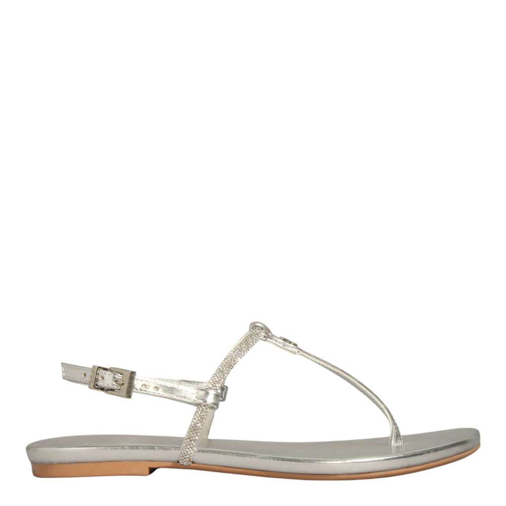 Rasteirinha Santa Lolla Prata Metalizada Brilho