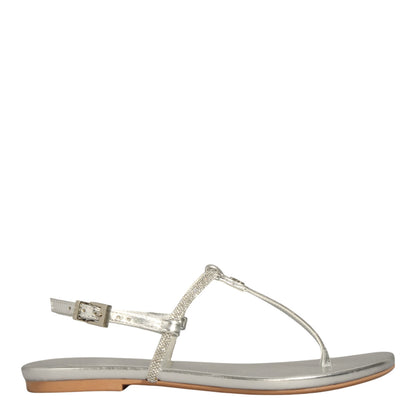 Rasteirinha Santa Lolla Prata Metalizada Brilho