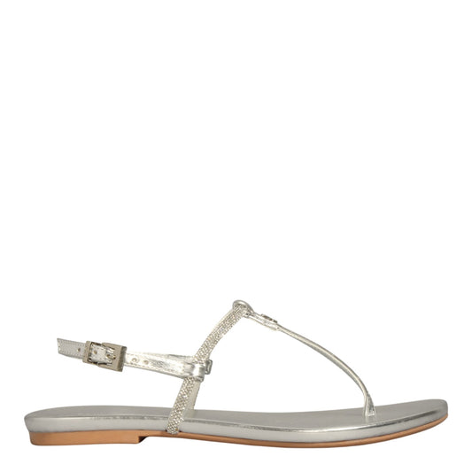 Rasteirinha Santa Lolla Prata Metalizada Brilho