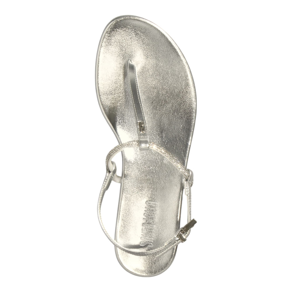 Rasteirinha Santa Lolla Prata Metalizada Brilho