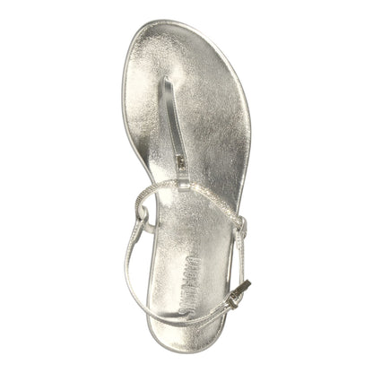 Rasteirinha Santa Lolla Prata Metalizada Brilho