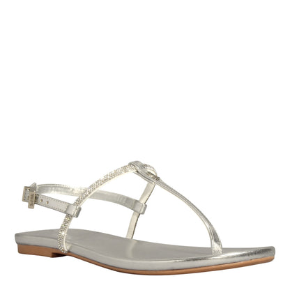 Rasteirinha Santa Lolla Prata Metalizada Brilho