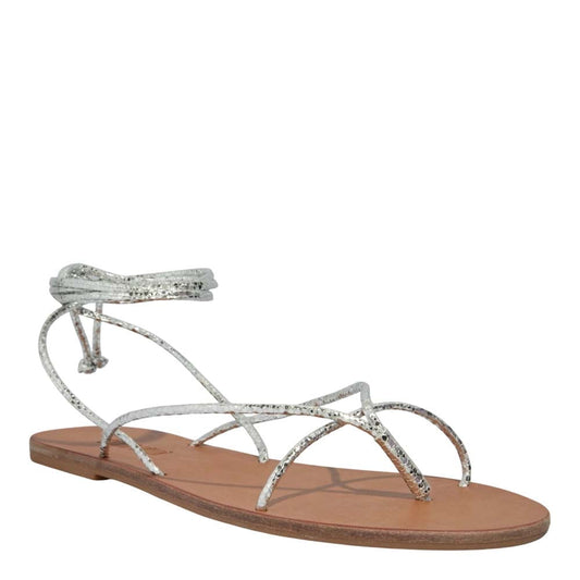 Rasteirinha Santa Lolla Prata Metalizada Glow Amarração