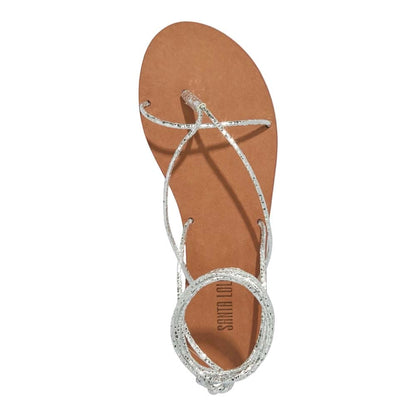 Rasteirinha Santa Lolla Prata Metalizada Glow Amarração