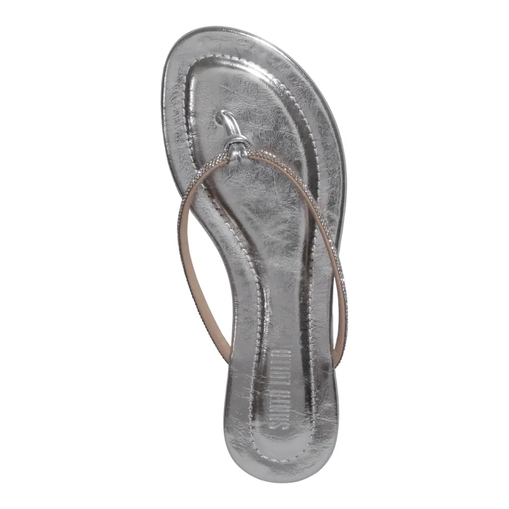 Rasteirinha Santa Lolla Prata Metalizada Reflexo