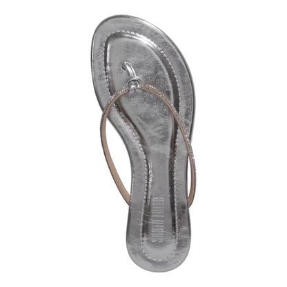 Rasteirinha Santa Lolla Prata Metalizada Reflexo