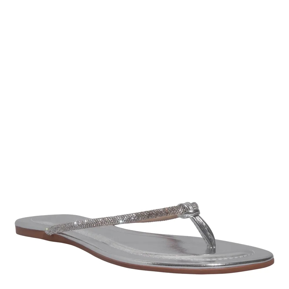 Rasteirinha Santa Lolla Prata Metalizada Reflexo