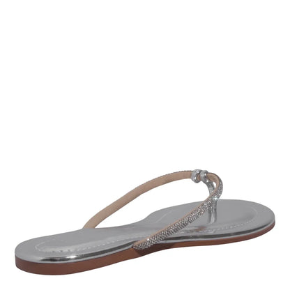 Rasteirinha Santa Lolla Prata Metalizada Reflexo