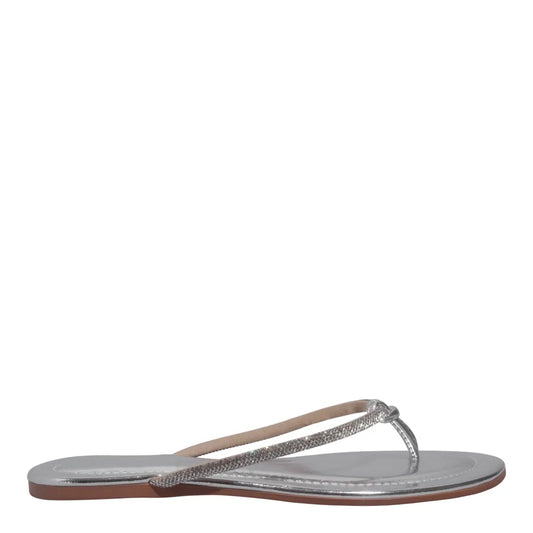 Rasteirinha Santa Lolla Prata Metalizada Reflexo