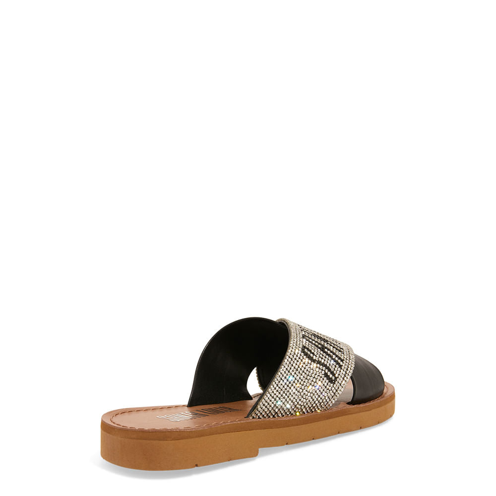Rasteirinha Santa Lolla Preta Strass Slide
