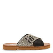 Rasteirinha Santa Lolla Preta Strass Slide