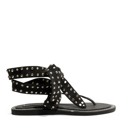 Rasteirinha Santa Lolla Preta Tachas Amarração