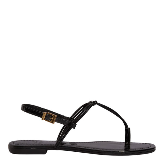 Rasteirinha Santa Lolla Preta Verniz Nó