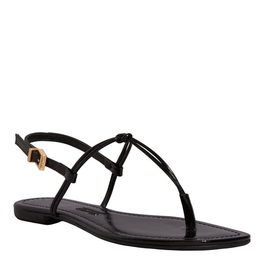 Rasteirinha Santa Lolla Preta Verniz Nó