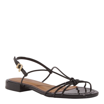 Rasteirinha Santa Lolla Preta Verniz Nó