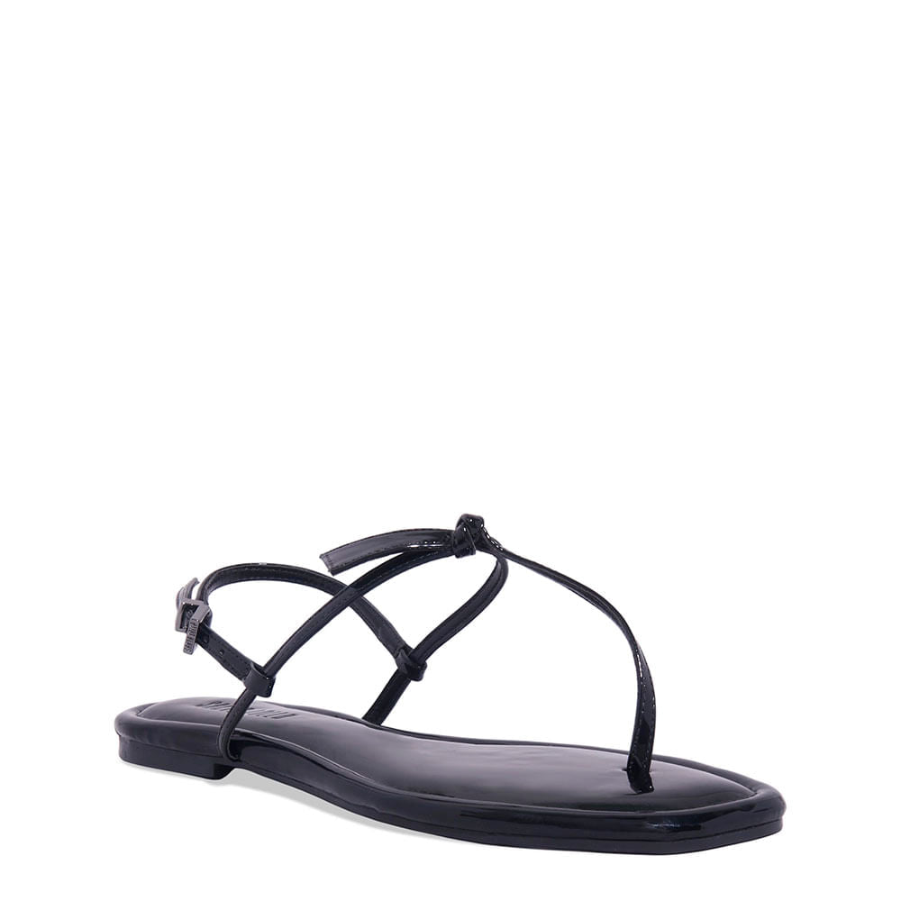 Rasteirinha Santa Lolla Preta Verniz Nó