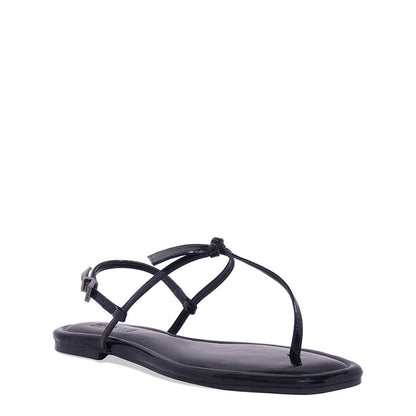 Rasteirinha Santa Lolla Preta Verniz Nó