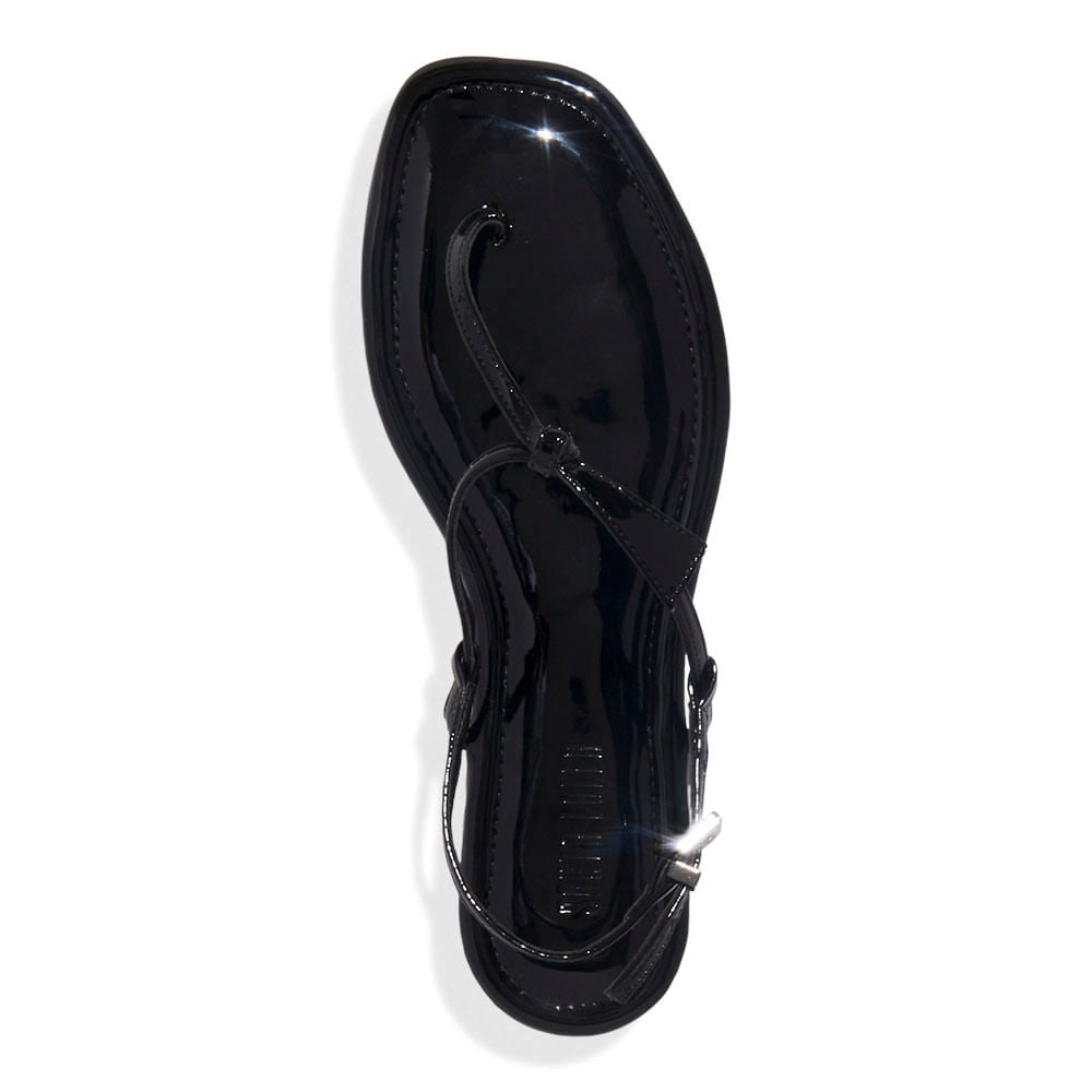 Rasteirinha Santa Lolla Preta Verniz Nó