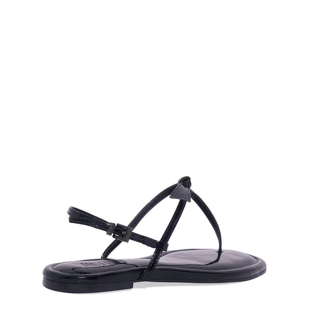 Rasteirinha Santa Lolla Preta Verniz Nó