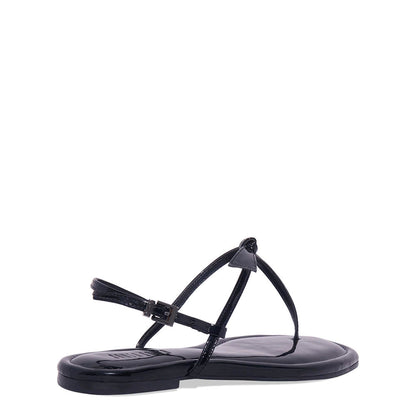 Rasteirinha Santa Lolla Preta Verniz Nó