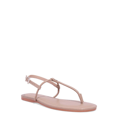 Rasteirinha Santa Lolla Taupe Verniz T-Strap