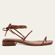 Rasteirinha Santa Lolla Terracota Croco Amarração