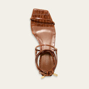 Rasteirinha Santa Lolla Terracota Croco Amarração