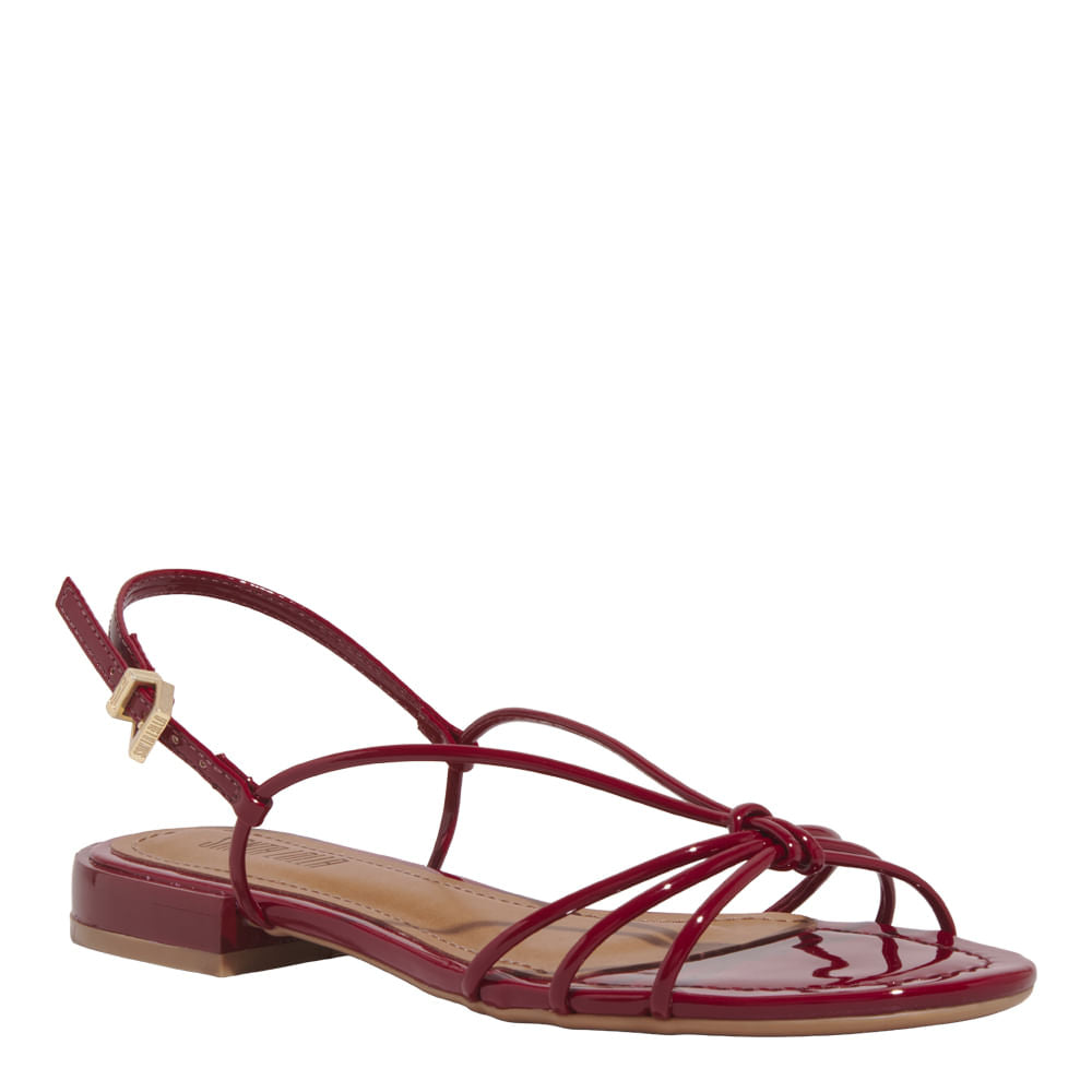 Rasteirinha Santa Lolla Vinho Verniz Nó Frontal