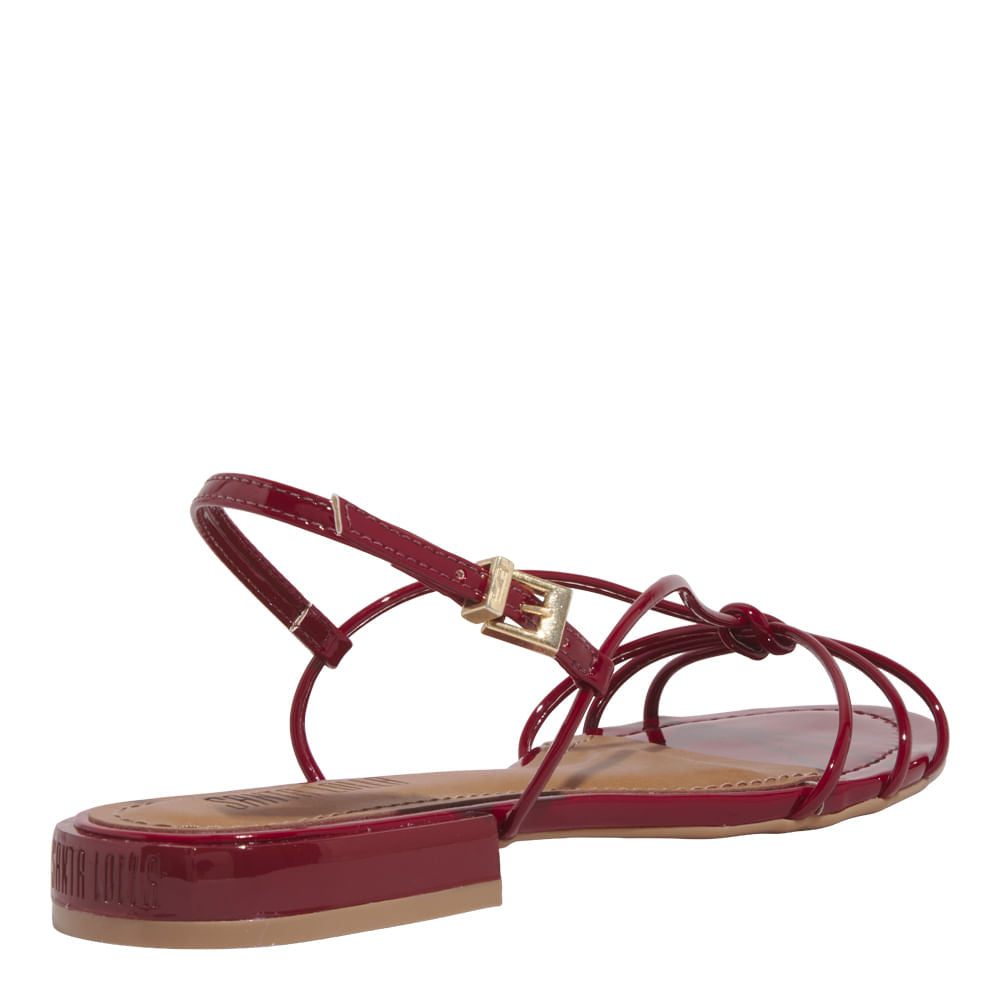 Rasteirinha Santa Lolla Vinho Verniz Nó Frontal