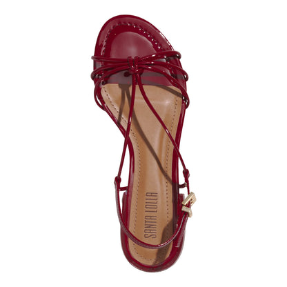 Rasteirinha Santa Lolla Vinho Verniz Nó Frontal