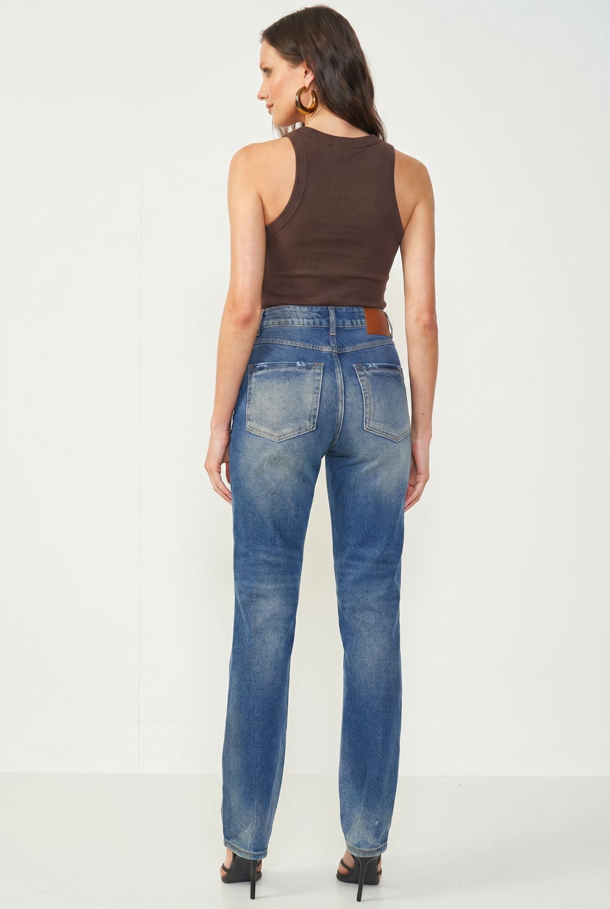 Regata Colcci Marrom Canelada Decote Alto