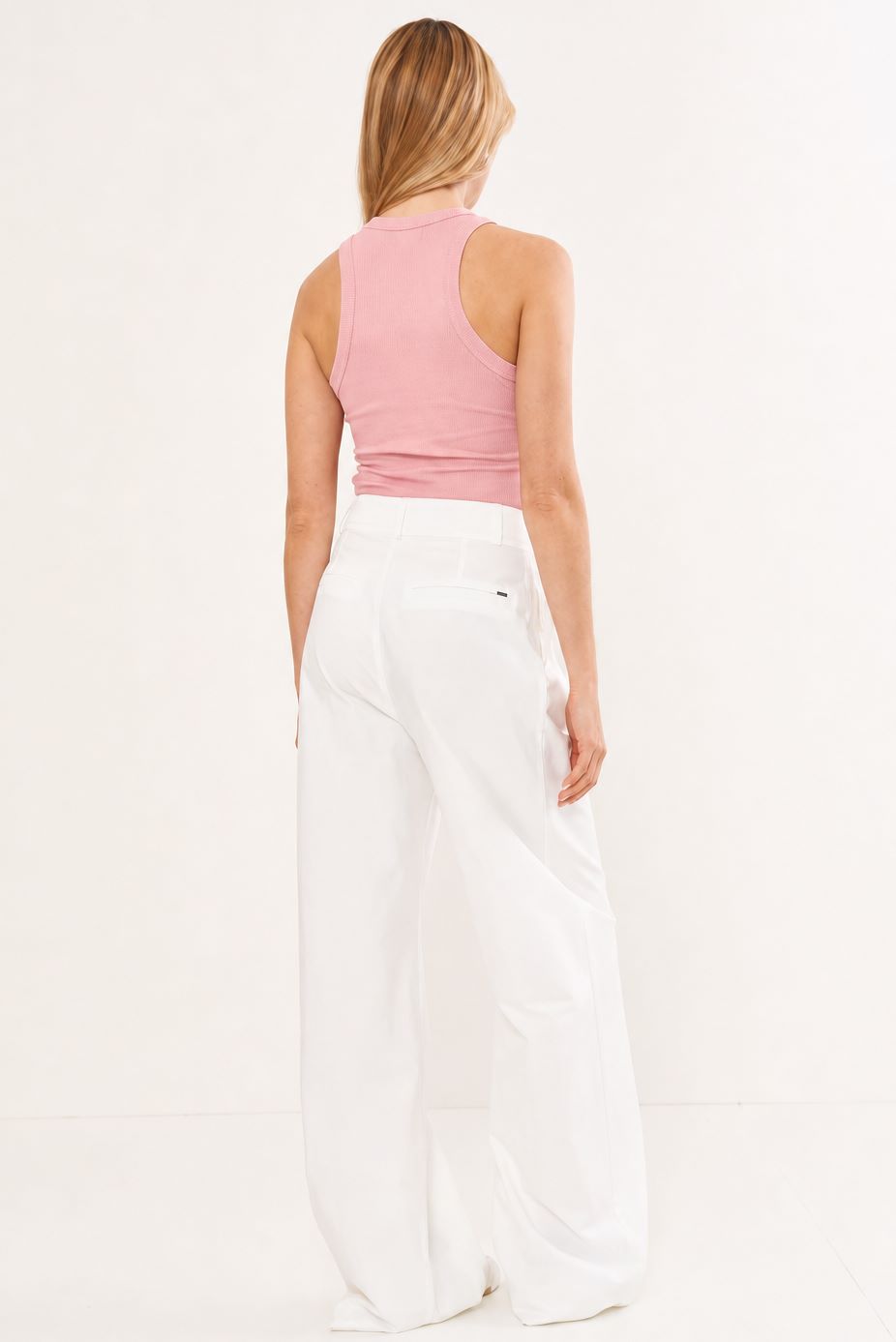 Regata Colcci Rosa Canelada Decote Alto