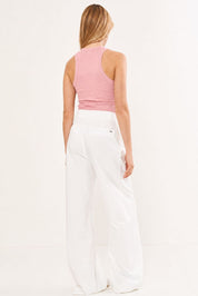 Regata Colcci Rosa Canelada Decote Alto
