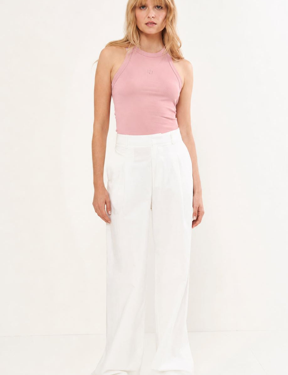 Regata Colcci Rosa Canelada Decote Alto