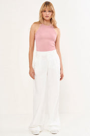 Regata Colcci Rosa Canelada Decote Alto