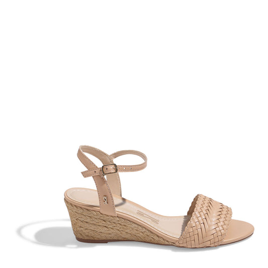 Sandália Anabela Espadrille Santa Lolla Bege Tramada
