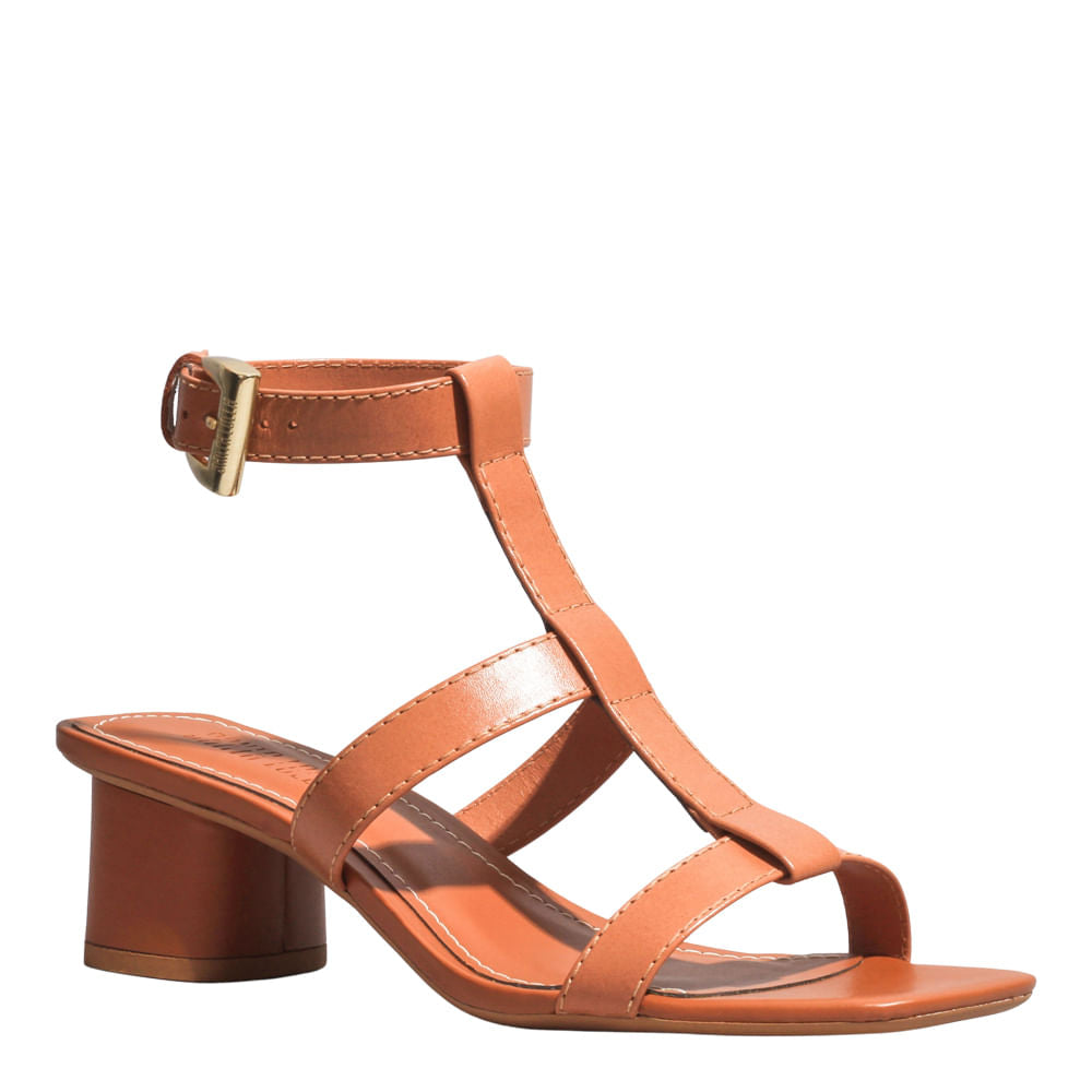 Sandália Caramelo Santa Lolla Salto Grosso