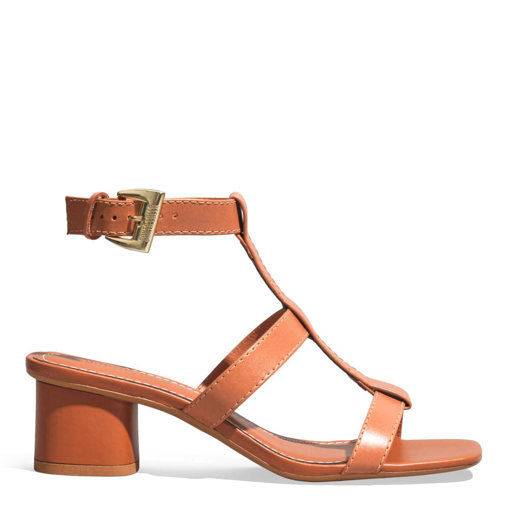 Sandália Caramelo Santa Lolla Salto Grosso