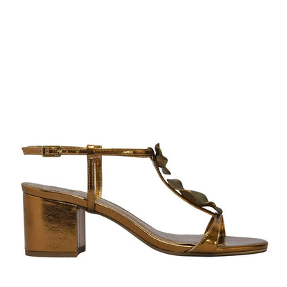 Sandália Degalls Bronze Metalizado Salto Bloco