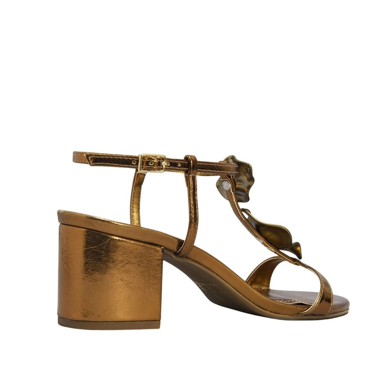 Sandália Degalls Bronze Metalizado Salto Bloco