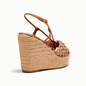 Sandália Degalls Caramelo Espadrille Anabela Tramada