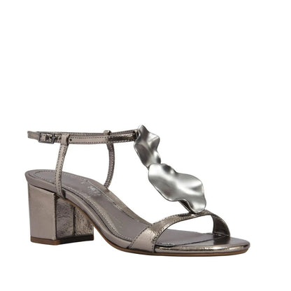 Sandália Degalls Grafite Metalizada Salto Bloco