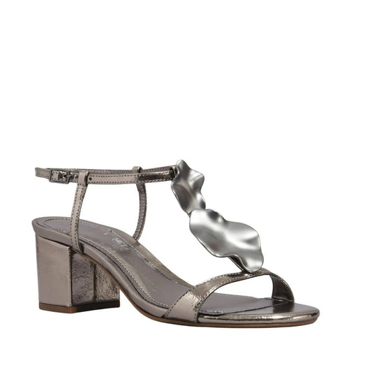 Sandália Degalls Grafite Metalizada Salto Bloco
