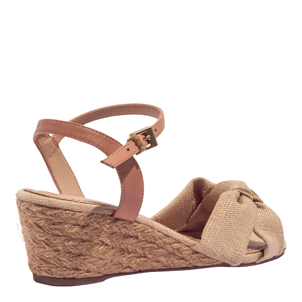 Sandália Espadrille Santa Lolla Bege Salto Baixo