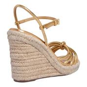 Sandália Espadrille Santa Lolla Dourada Salto Anabela