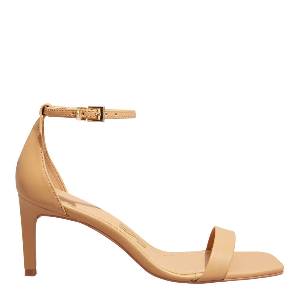 Sandália Napa Bege Santa Lolla Salto Fino