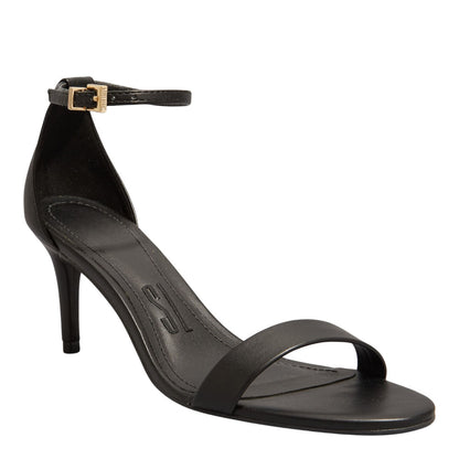 Sandália Napa Preta Santa Lolla Salto Fino 